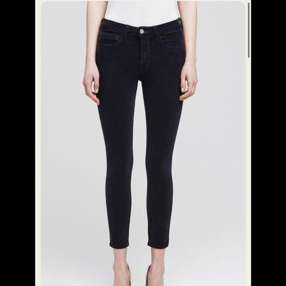 L'agence The Margot Corduroy High Rise Skinny Pants Charcoal Sz 23 NEW NWT